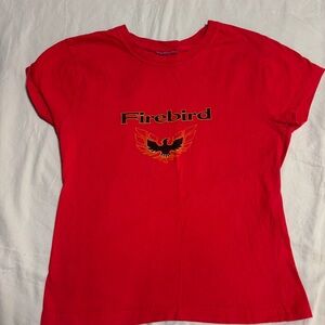 Red Firebird baby tee no size tag